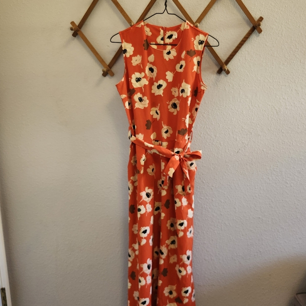 Coral Floral Cropped Jumpsuit